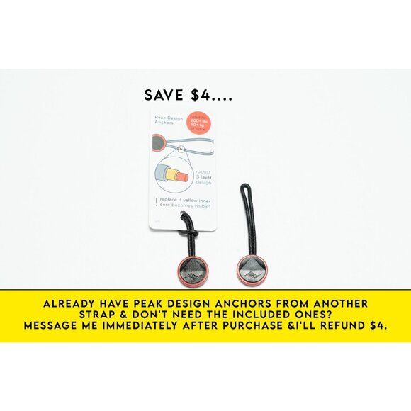 COMBO - Camera Wrist & Neck Strap SILVER & BLACK w/ Peak Design Anchors - Picture 5 of 12